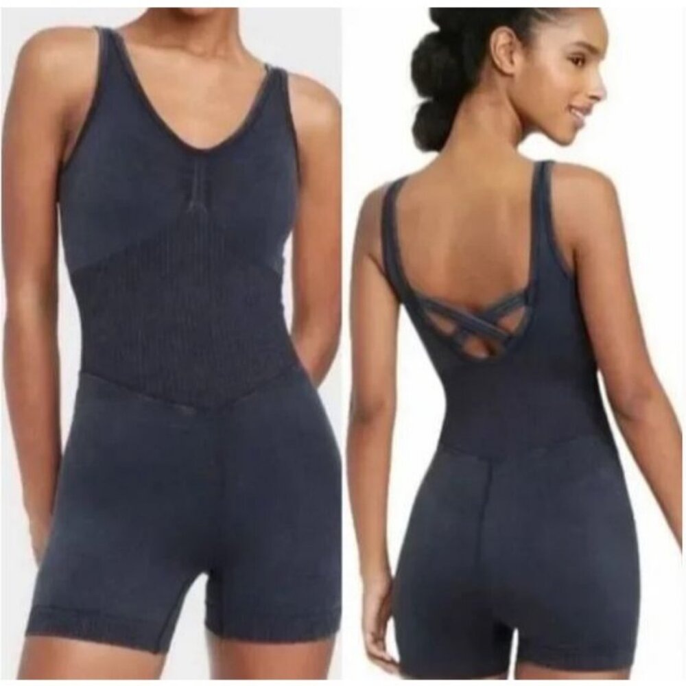 JoyLab Women's Seamless Short Bodysuit Black Small